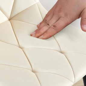 Jedálenská stolička Clairton zamat - krémová