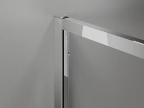 Mexen Exo polokruhová asymetrická sprchová kabína posuvná 90 x 80 cm, transparentná, chróm - 8132-090-080-01-00