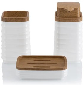 Kúpeľňový set WAVE 5 ks biela/hnedá