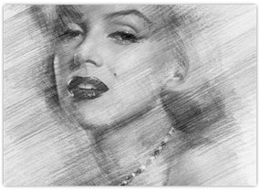 Sklenený obraz - Portrén Merilyn Monroe (70x50 cm)