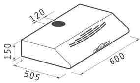 Pyramis 65041701 - Digestoř STANDARD HOOD 60 cm čierna