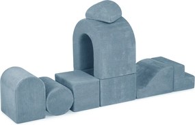 Ihrisko Zámok s bazénikom + 150 loptičiek (perleťové, strieborné), modrý prémiový menčester