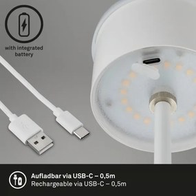 Brilo - LED nabíjateľná dotyková stolná lampa KIKI LED/2,6W/5V IP44 2600 mAh biela