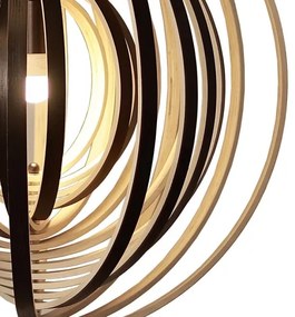 Drevený luster na lanku 1xE27/60W/230V pr. 43,5 cm masív/dyha/kaučukovník