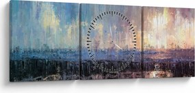 Obraz - Abstrakcia (s hodinami) (90x30 cm)
