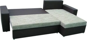 Rohová sedacia súprava Samba II, hnedá ekokoža/cappuccino tkanina