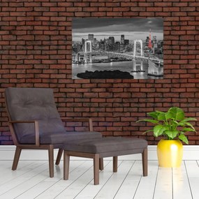 Obraz - Veľkomesto s červenou vežou (90x60 cm)
