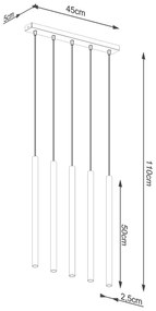 Sollux SL.1173 - Luster na lanku PASTELO 5xG9/8W/230V zlatá