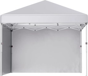 Outsunny Pavilón cca 3x3m, vodeodolný Stabilný Zimný Pop-up Skladací Pavilón s 2 Bočnými Stenami, UV 30+ Ochrana, Skladací Stan na Párty so Taškou, Zá
