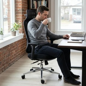 Kancelárska ergonomická stolička Neoseat ALLY — čierna, nosnosť 150 kg