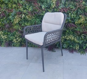 Hliníková vypletaná stolička TOLEDO tmavosivá