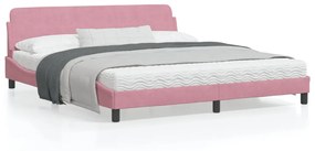 Rám postele s čelom ružový 180x200 cm zamat 373237