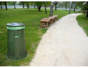Vonkajší odpadkový kôš - plastový, 120 l, tmavo zelená