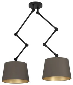 Eglo 390199 - Luster na tyči PISTUNIO 2xE27/40W/230V hnedá