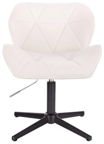 LuxuryForm DESIGN Stolička MILANO VELUR na čiernom kríži - biela