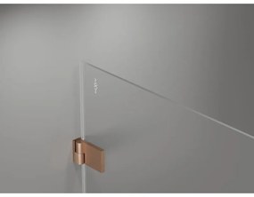 Mexen Lunar-B Duo výklopný sprchový kút 100 x 80 cm, číre sklo, medená matná, 832-100L-080P-65-00