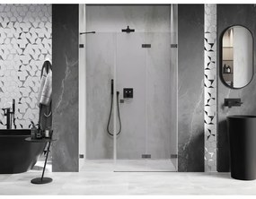Mexen Lunar-F, pravé sklápacie sprchové dvere 135 cm, 8mm číre sklo, grafitový profil, 836S-135-050-95-00-P