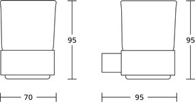 Mexen Adox, nástenný pohár na kefky, chrómová, 7018238-00