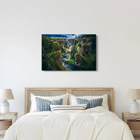 Obraz - Rieka v skalnatom údolí (90x60 cm)
