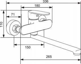 Drezová nástenná batéria MEXEN MILO - čierna, 71335-70