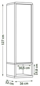 Skriňa s otvorenou policou FRED biela/šedá