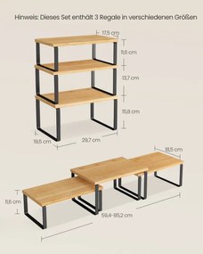 Sada kuchynských políc KCS014YL03 (3 ks)