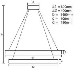 LED Stmievateľný luster na lanku LED/65W/230V 3000-6500K chróm + diaľkové ovládanie