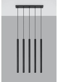 Čierne závesné svietidlo Sollux Fideus, dĺžka 45 cm