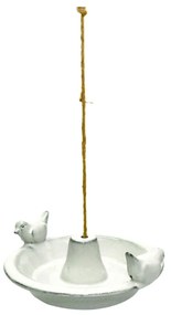 Závesné napájadlo pre vtáky Mia, 30x10 cm, keramika, biela