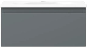 Mexen Orio, kúpeľňová skrinka 50 cm s umývadlom Vela, 1 zásuvka, grafitová matná/biela matná, 91A10-05023-1-BF66-W23M01