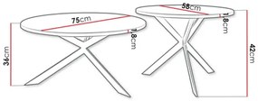 Set 2 konferenčných stolíkov Rokelas (mramor bianco + čierna) . Vlastná spoľahlivá doprava až k Vám domov. 1105878