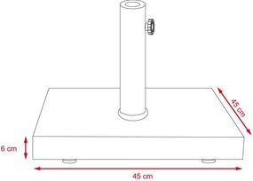 Stojan na slnečník štvorcový ELITE (čierny)