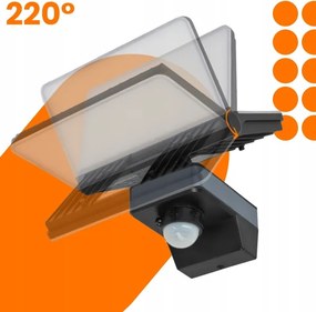 LED reflektor so snímačom pohybu a súmraku LED/44W/230V 4200K IP54 čierna