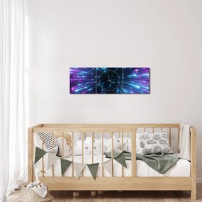 Obraz - Neónový priestor (s hodinami) (90x30 cm)
