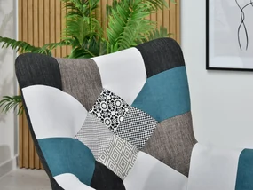 Kreslo Nutri (patchwork + buk). Akcia -18%. Vlastná spoľahlivá doprava až k Vám domov. 1110349