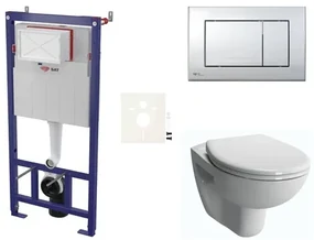 Cenovo zvýhodnený závesný WC set SAT do ľahkých stien / predstenová montáž + WC VitrA Normus SIKOSSNORBO21K