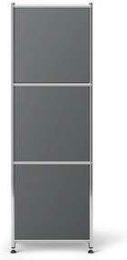 Kovová komoda »CN3« s premiestniteľnými výklopnými priečinkami, sivá