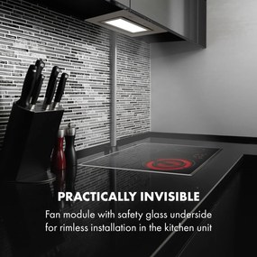 Klarstein Hektor Brilliant Edition, digestor, 52 cm, vstavaný, 506 m³/h, dotykové ovládanie, sklo, biely