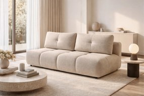 Rozkladacia pohovka Lerio - svetlobéžová hydrofóbna pletenina Blur 02