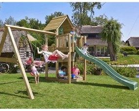 Ihrisko Jungle Cubby so šmykľavkou a modulom 2-Swing Frame 2.0
