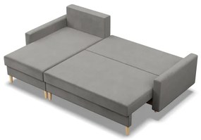 Rohová rozkladacia sedačka BLANK Elegant svetlosivá