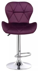 LuxuryForm DESIGN Barová stolička LIVIO VELUR na striebornom tanieri - fuchsia