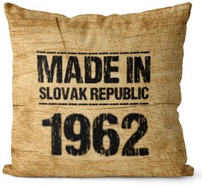 Vankúš Made In + rok (Veľkosť: 55 x 55 cm, rok: 1962)