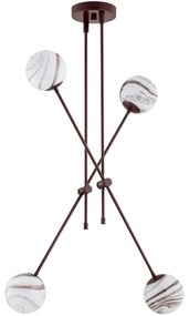 Argon 1842 - Luster na tyči ABSOS 4xE14/7W/230V alabaster hnedá