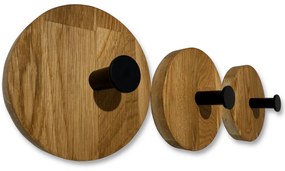 Dekorstudio Nástenný vešiak OVAL olejovaný dub - 3 kusy