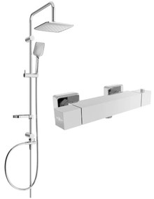 Mexen Sven, sprchový set s dažďovou sprchou a CUBE termostatickou sprchovou batériou, chrómová, 77200262-00