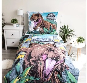 Svietiace bavlnené obliečky JURASSIC WORLD ROAR farebné Rozmer obliečky: 70 x 90 cm | 140 x 200 cm