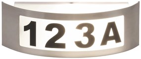 RABALUX Vonkajšie osvetlenie domového čísla INNSBRUCK, 1xE27, 14W, chrómované, IP44