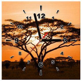 Gario Obraz s hodinami Nádherná africká krajina Rozmery: 30 x 30 cm