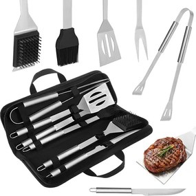 Nerezová sada grilovacieho náradia - 6 ks